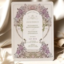 Vintage Wedding Invitation William Morris Lavender