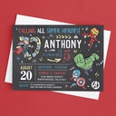 Avengers Chalkboard Birthday Invitation