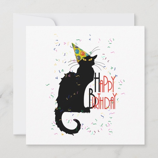 Le Chat Noir - HAPPY BIRTHDAY! Invitation